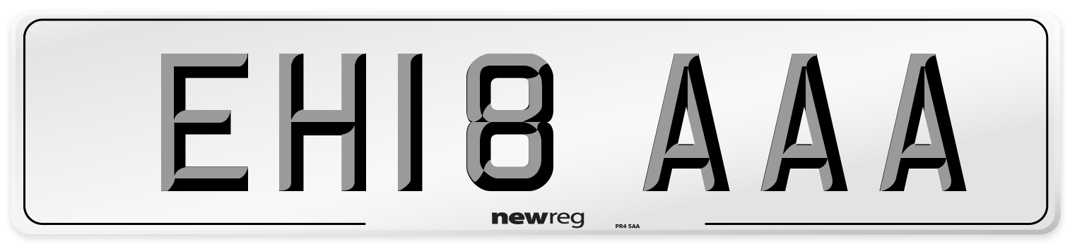 EH18 AAA Number Plate from New Reg